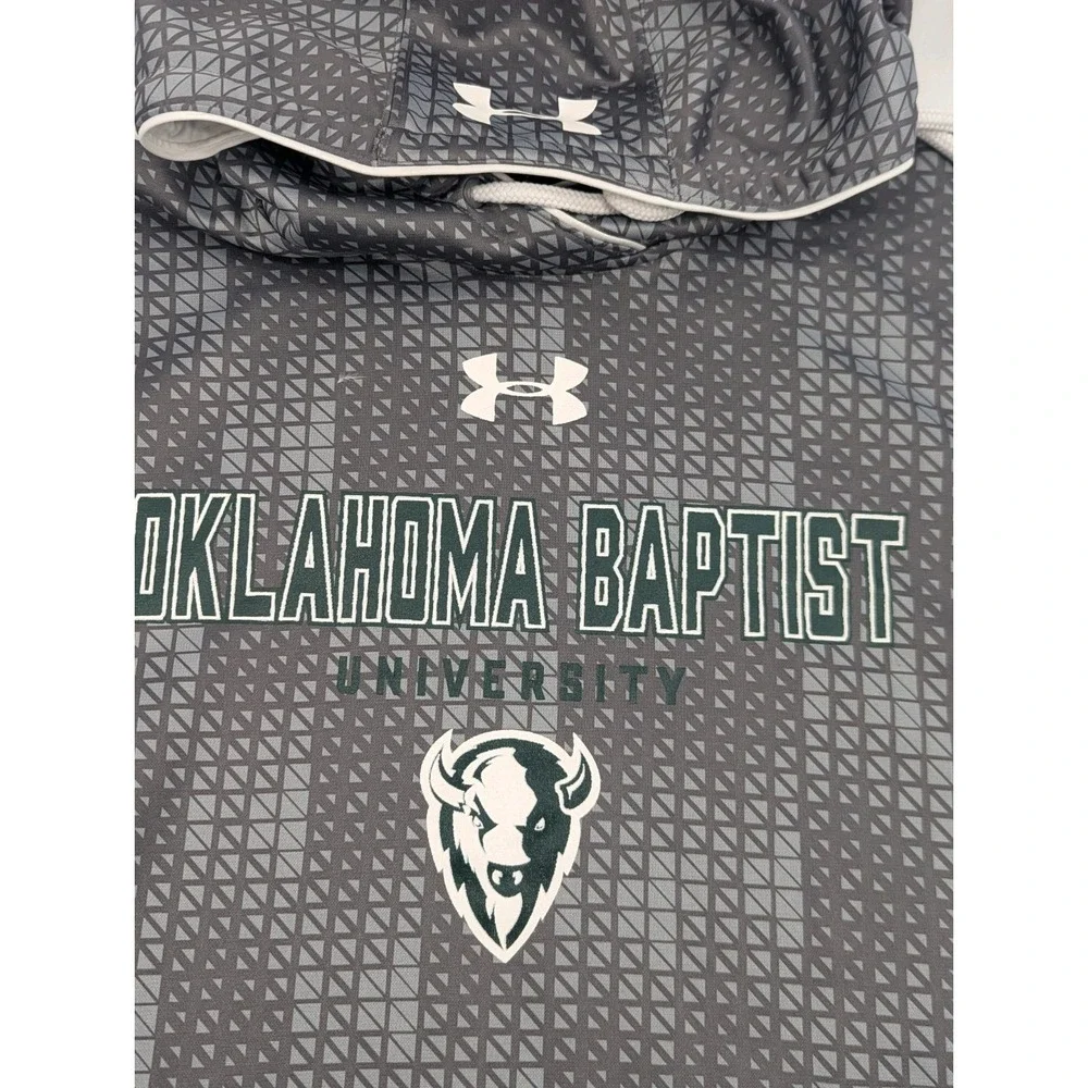 Oklahoma Baptist University Men M Under Armour Bison Pullover Hoodie Loose‎ Fit